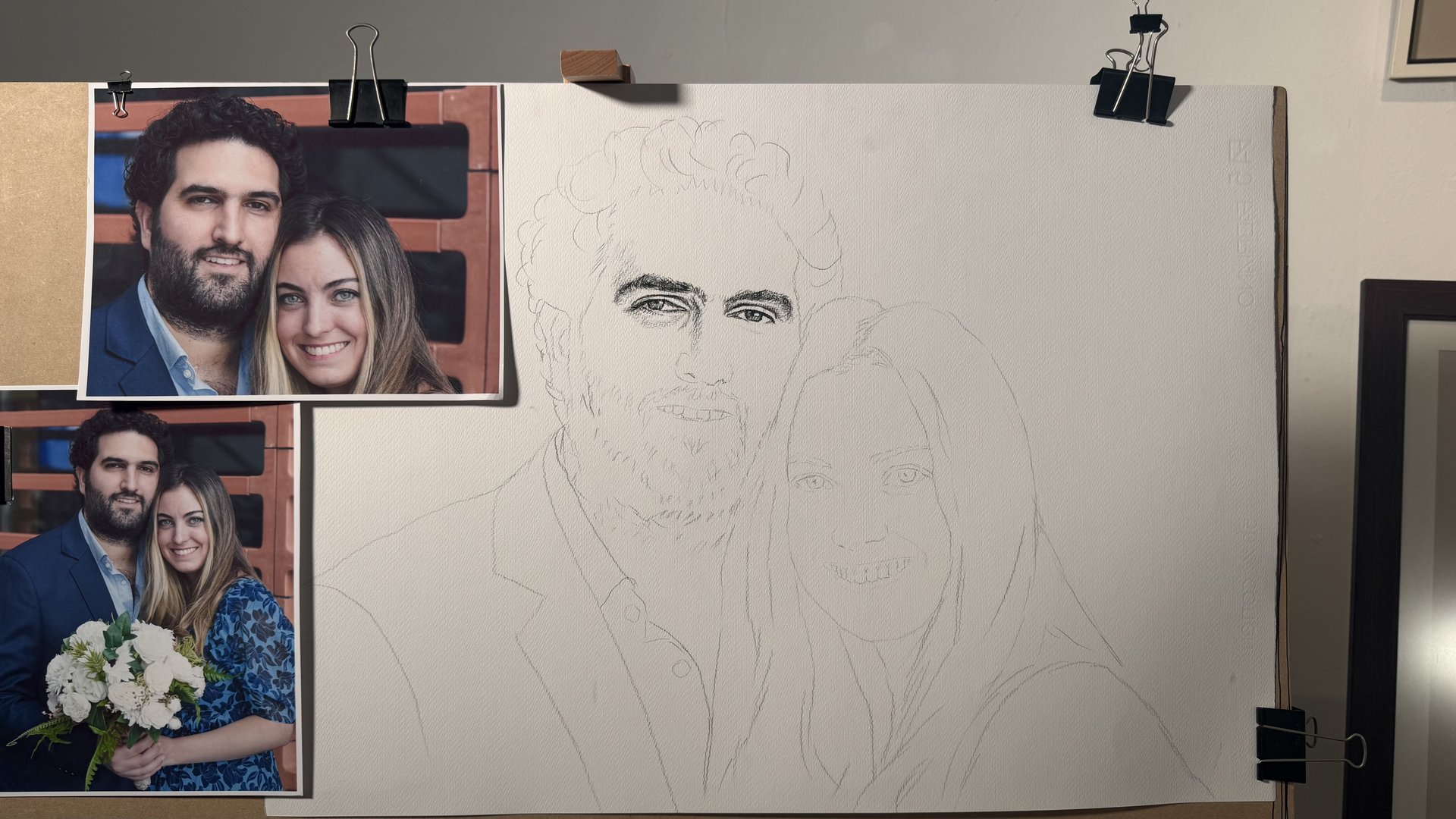 Xi y Edu Portrait Progression 01 - Progresión del Dibujo 01 - Rafael Corro