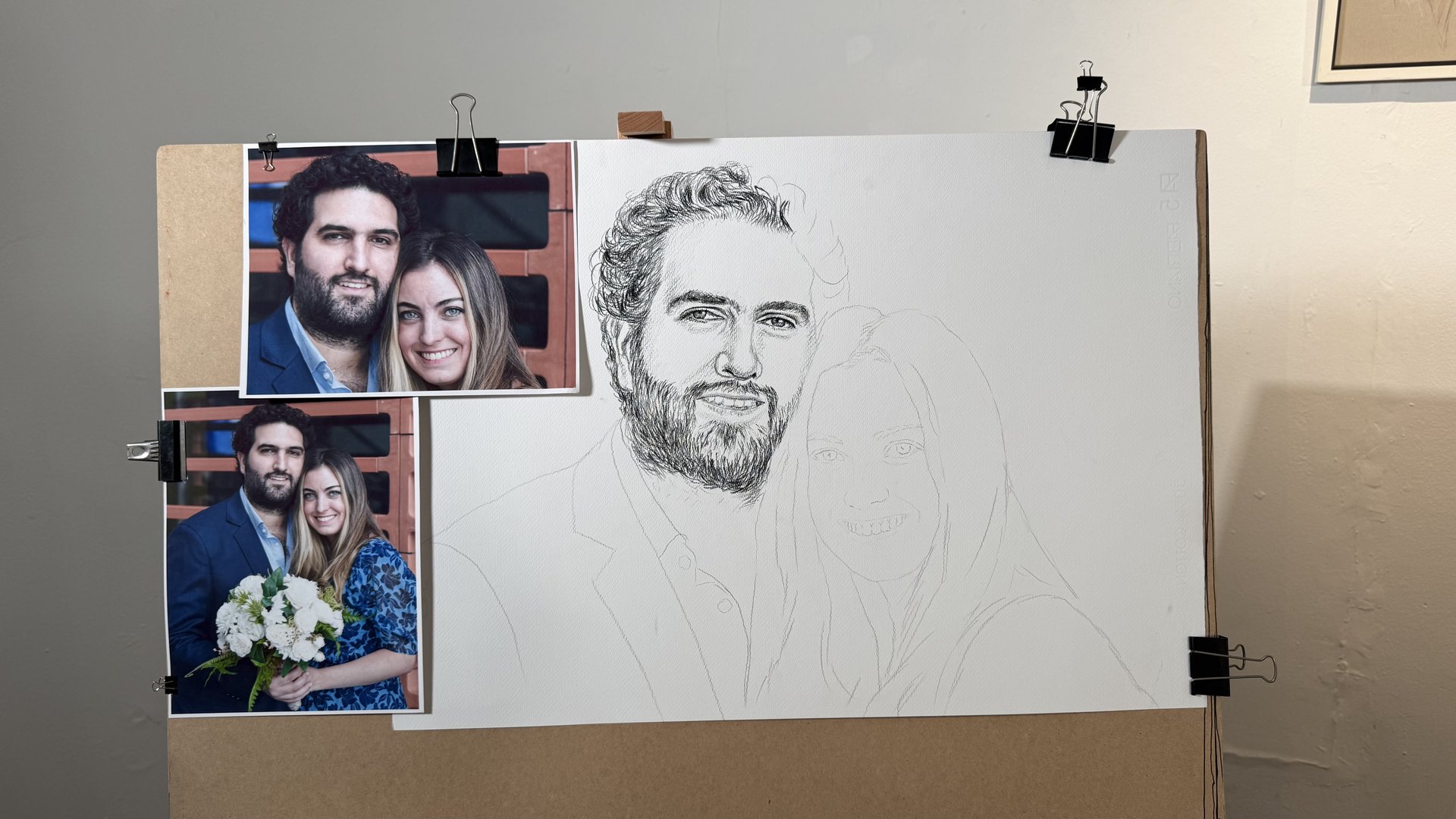 Xi y Edu Portrait Progression 06 - Progresión del Dibujo 06 - Rafael Corro