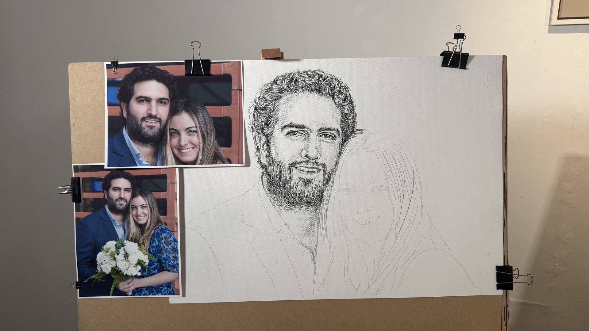 Xi y Edu Portrait Progression 08 - Progresión del Dibujo 08 - Rafael Corro