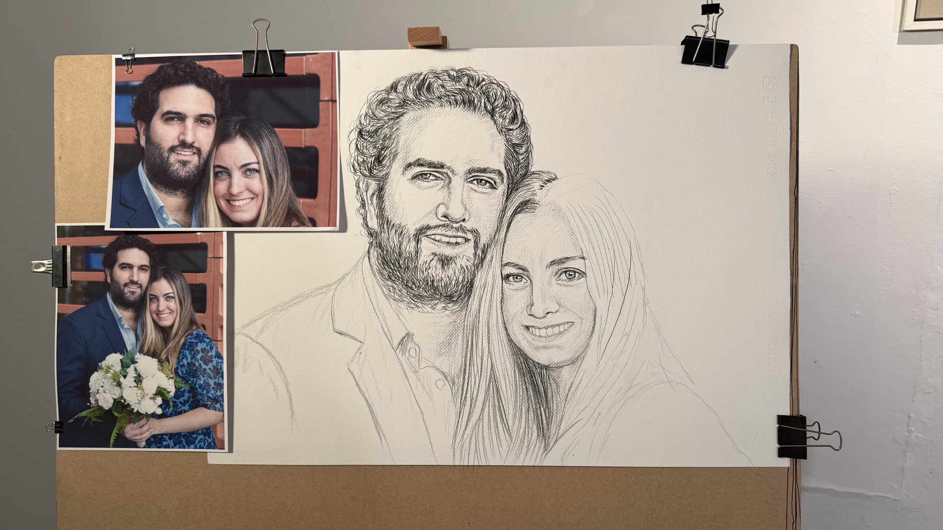 Xi y Edu Portrait Progression 12 - Progresión del Dibujo 12 - Rafael Corro